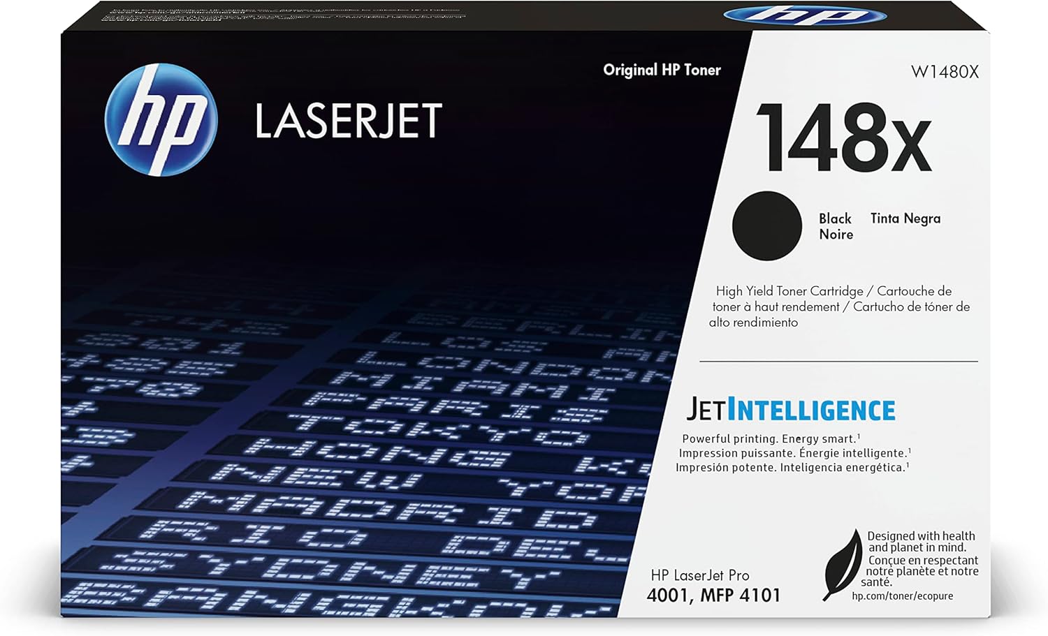 HP Original 148X Black Laserjet Toner Cartridge | This Cartridge Works with: Laserjet Pro 4001, MFP 4101 | W1480X HP Original 148X Black Laserjet Toner Cartridge | This Cartridge Works with: Laserjet Pro 4001, MFP 4101 | W1480X